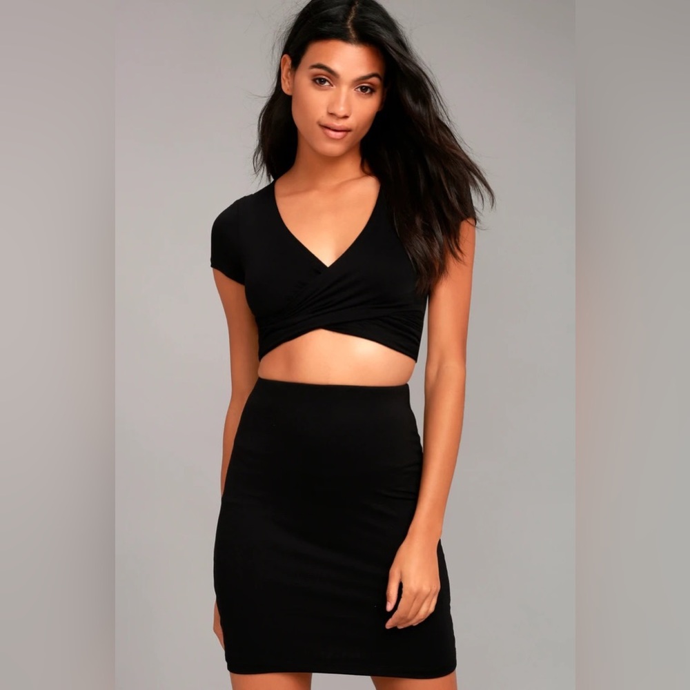 Lulus By Your Side Black Two-Piece Dress